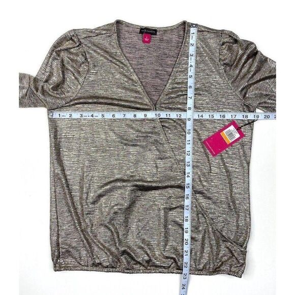 Vince Camuto Blouse Top Small Gold Sparkle Silver‎ - Picture 4 of 7